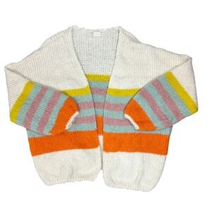 Women's Rainbow Knit Cardigan Sweater Altar'd State Sz-L Boho Cottage Coquette